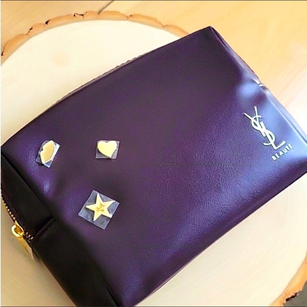 New ⭐️ YSL Yves Saint Lurant Beaute Makeup Cosmetic Bag w/ Studs - Picture 2 of 5